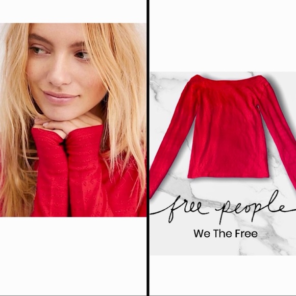 We The Free Boatneck Lightweight Red Top - Picture 11 of 12
